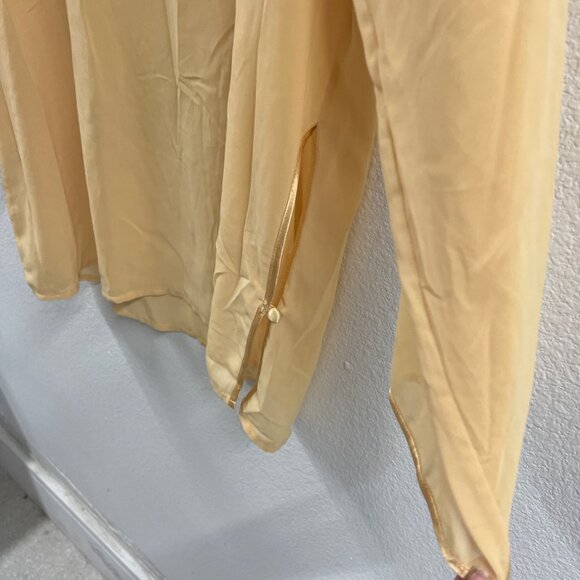 Victorias Secret Yellow Sheer Blouse With Keyhole Accent & Button Details - Picture 6 of 7